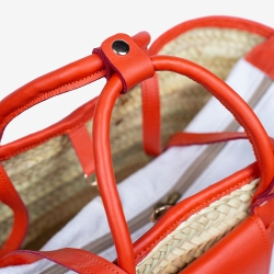 Raffia and leather basket designed for La Sultana