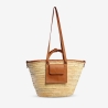 Raffia and leather basket designed for La Sultana