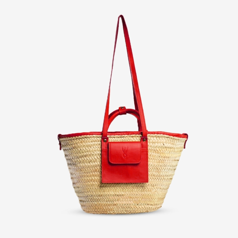 Panier en raphia et cuir conçu pour La Sultana