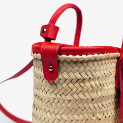 Raffia and leather basket designed for La Sultana