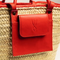 Panier en raphia et cuir conçu pour La Sultana