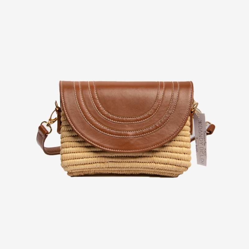 Dandy Beldi Bag in leather and Raffia Dandy Beldi Bag in leather and Raffia